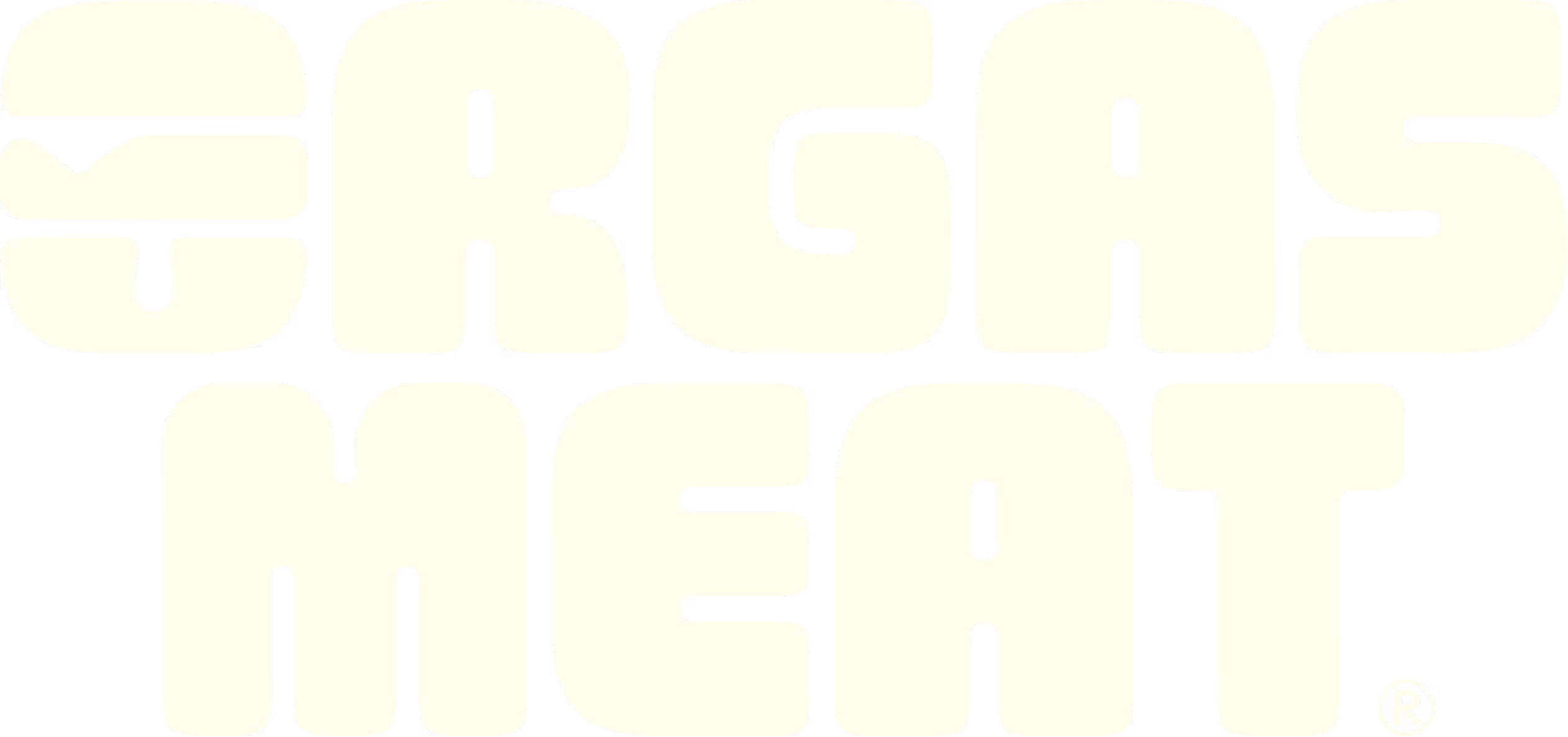 Logo de ORGASMEAT en lettres blanches majuscules sur fond noir.