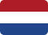 Drapeau des Pays-Bas avec trois bandes horizontales de couleur rouge, blanc et bleu.