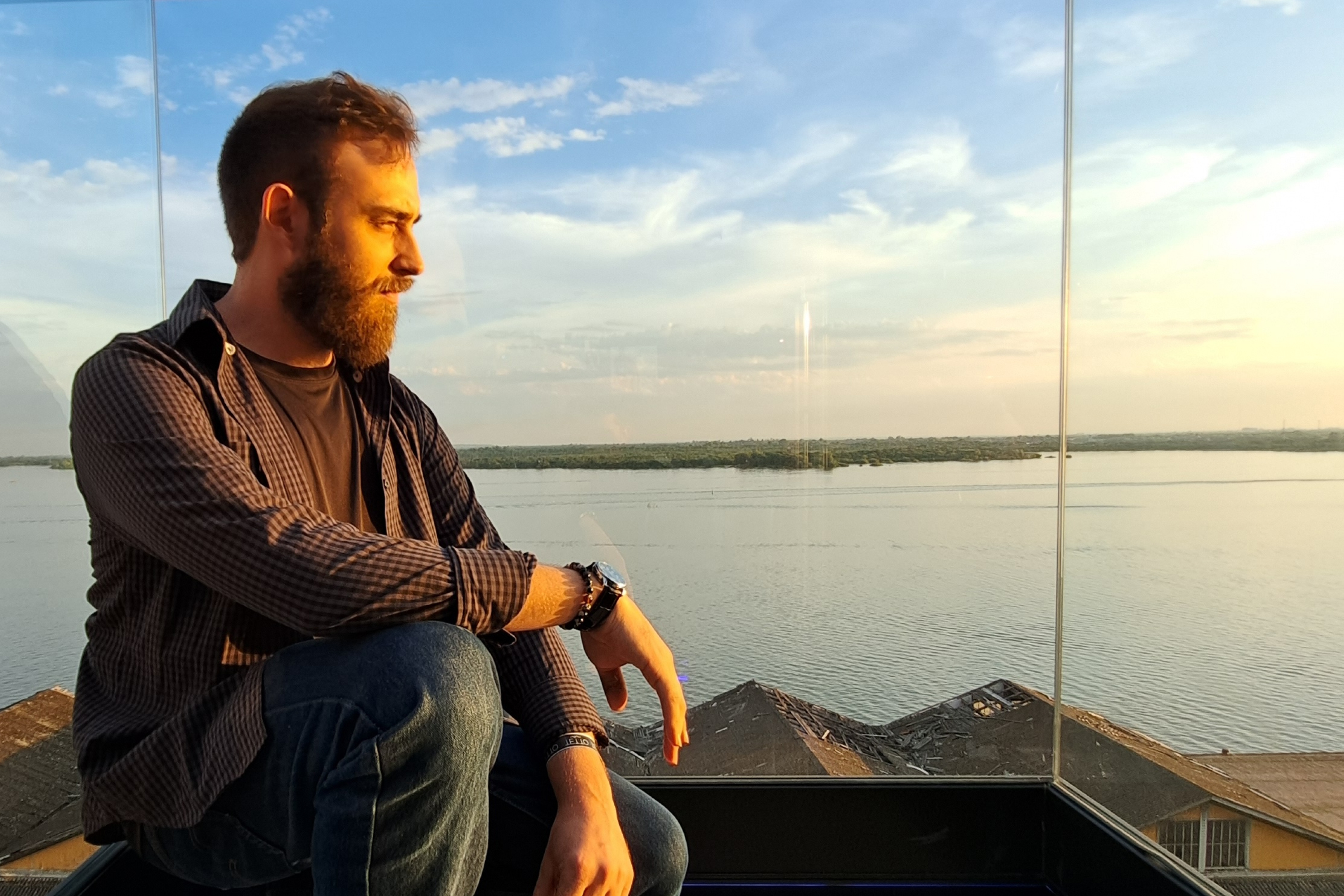 Gabriel in the Guaíba river