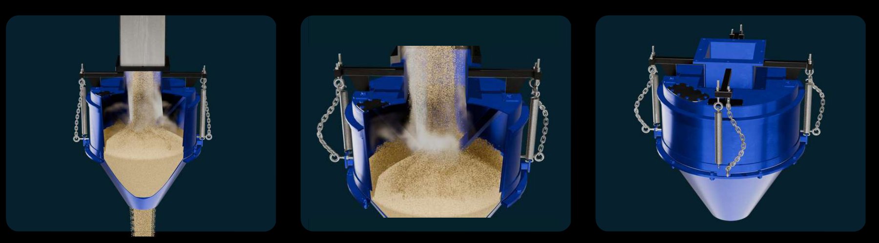 Operating sequence of the dust suppression hopper