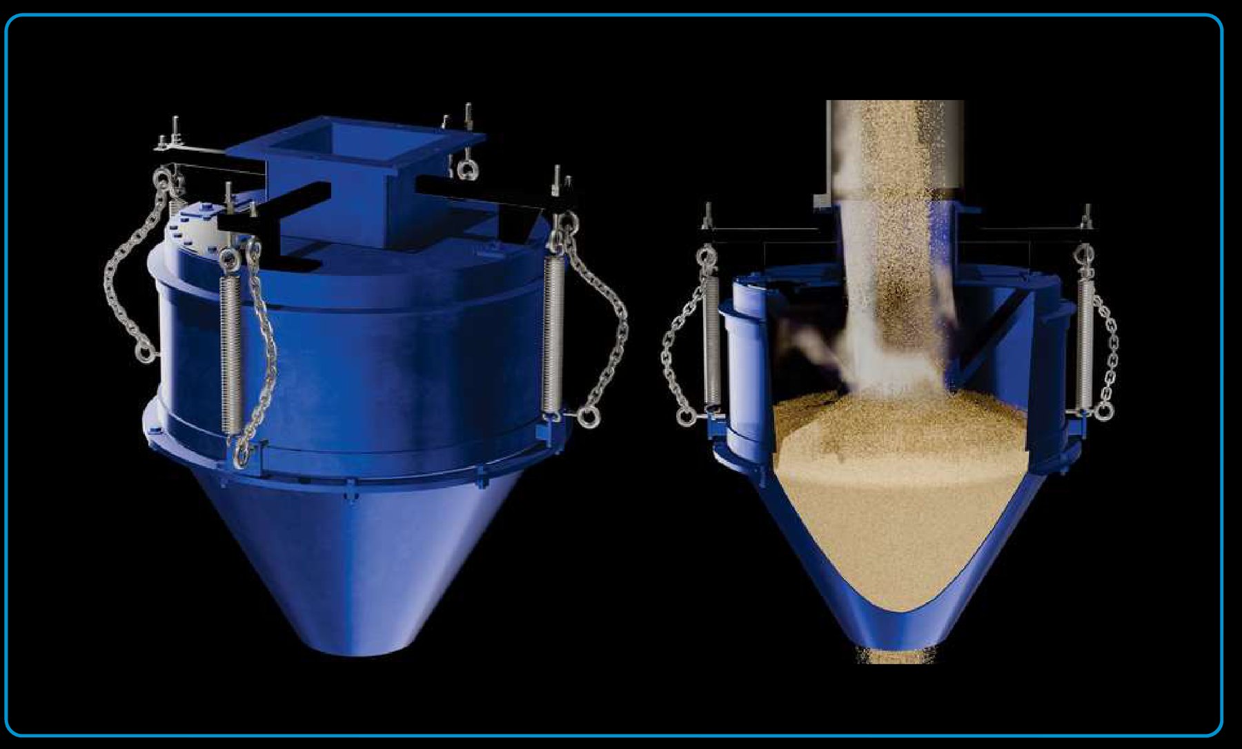 FT model dust suppression hopper with flanged top