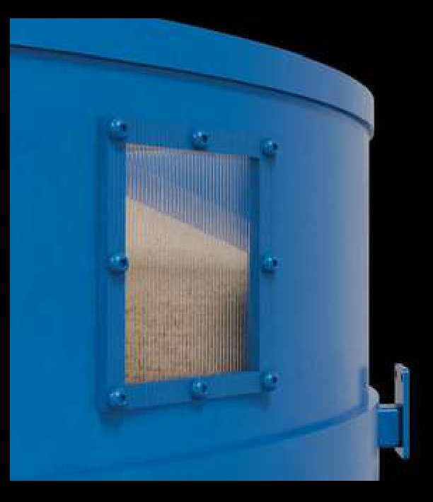 Polycarbonate inspection window on the dust suppression hopper
