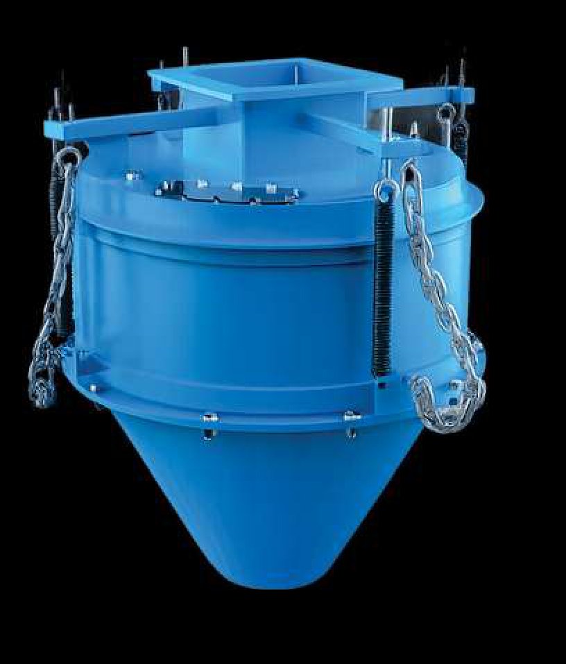 Three-dimensional view of the DustCone dust suppression hopper
