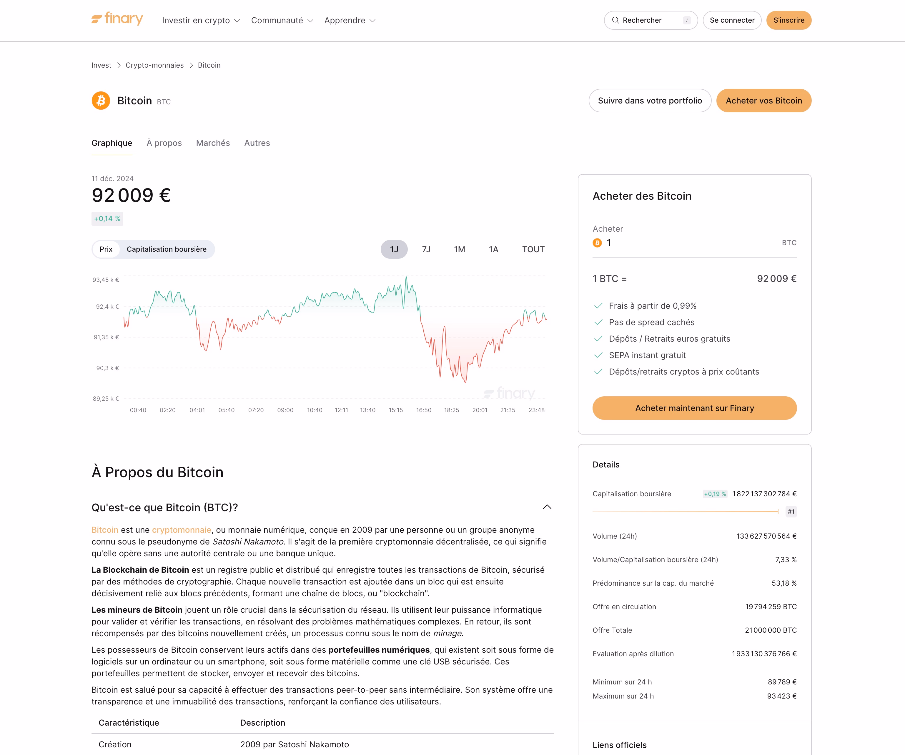 plateforme Finary suivi crypto