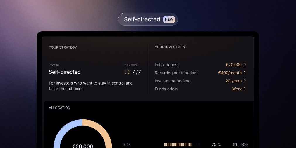 Finary Life self-directed investing interface