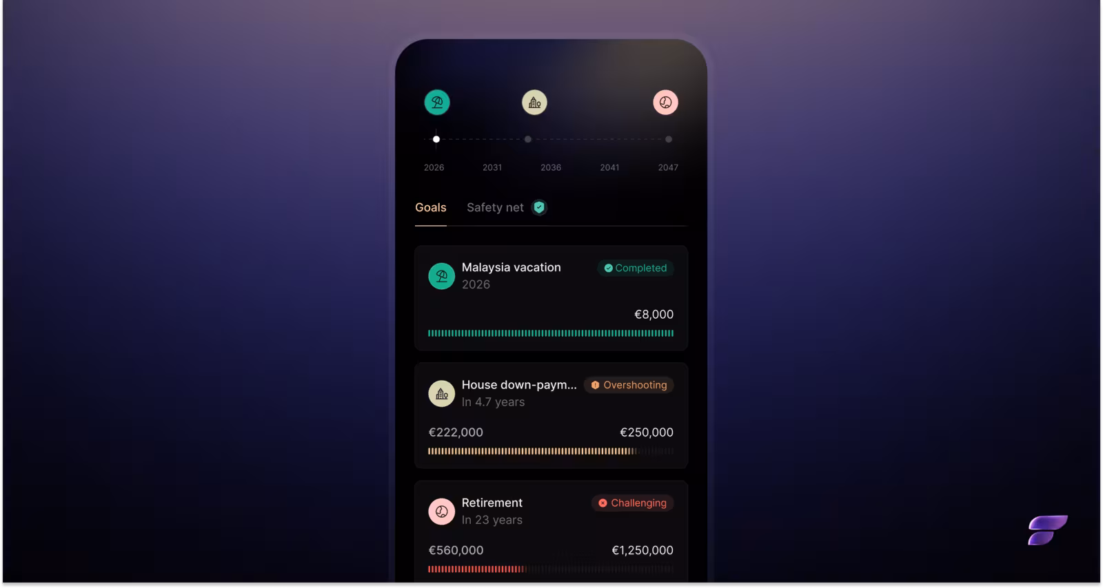 Finary Goals feature