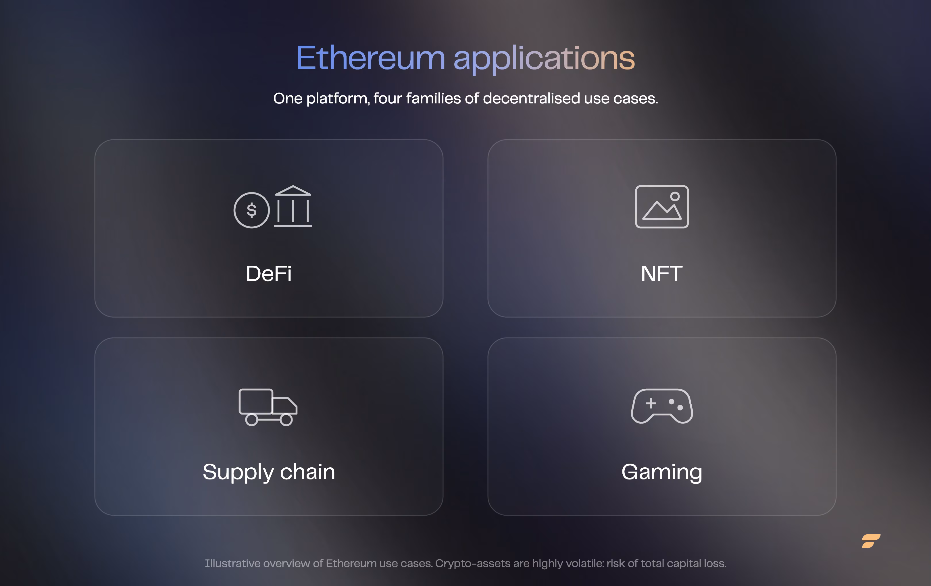 Ethereum decentralised applications: DeFi, NFTs and blockchain gaming
