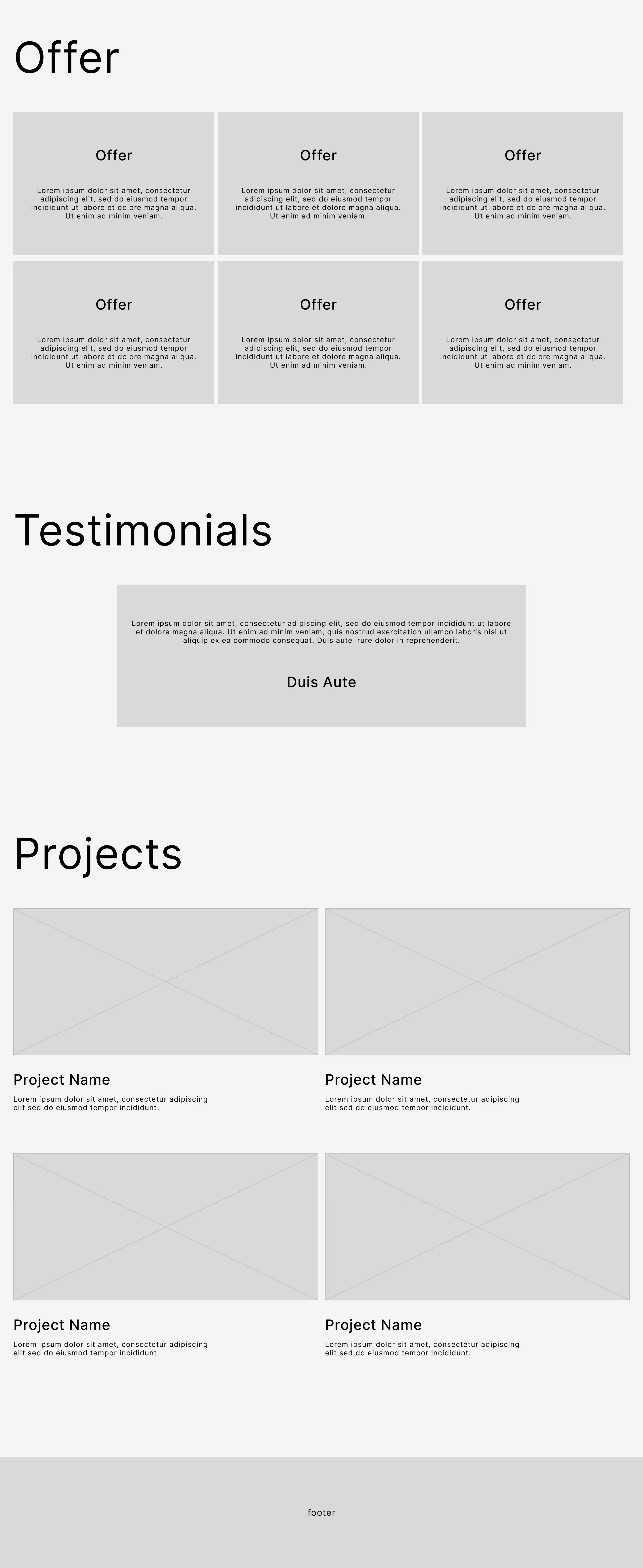RD Investments wireframe
