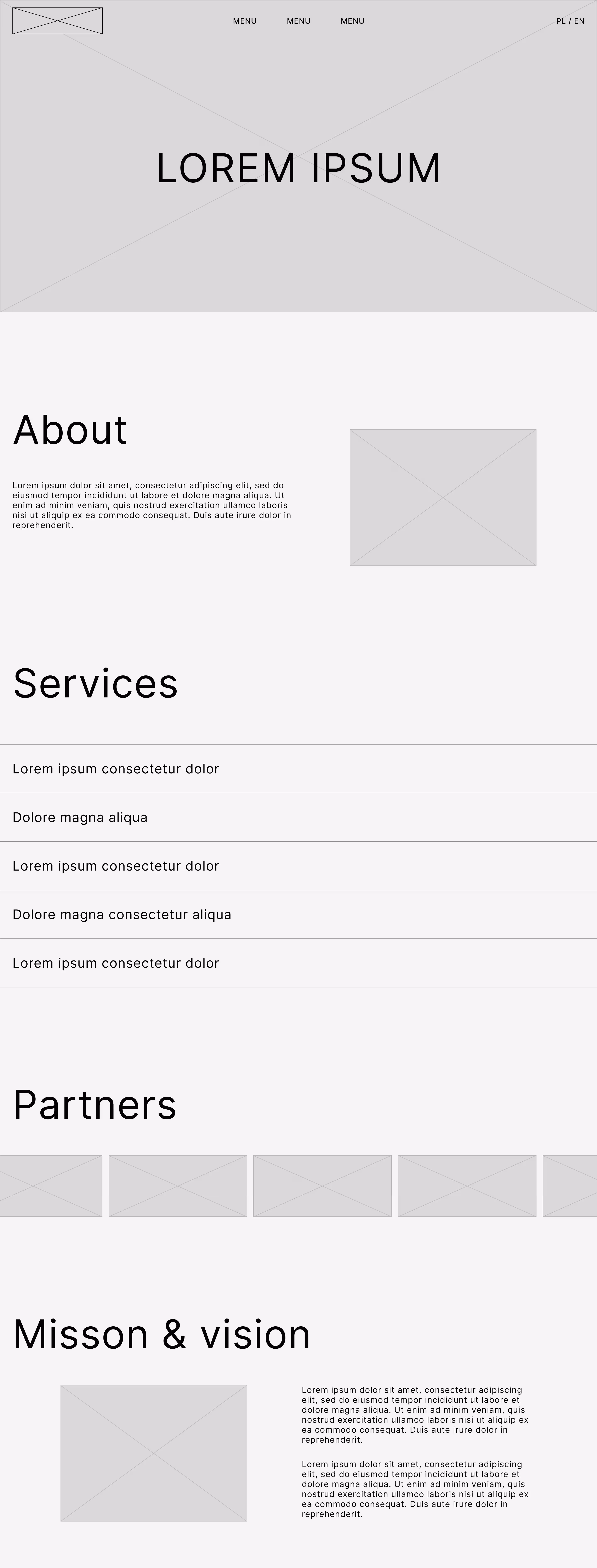 RD Investments wireframe
