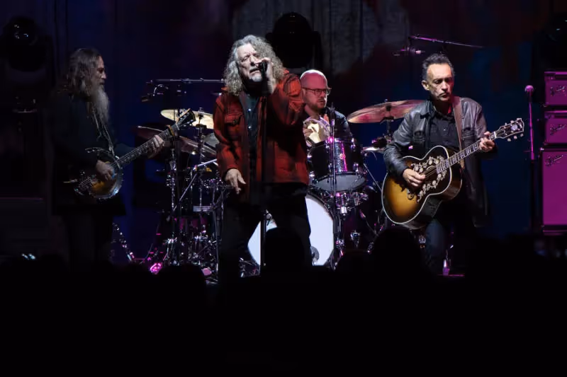 Robert Plant of Led Zeppelin performing with a backing band during his 2019 performance