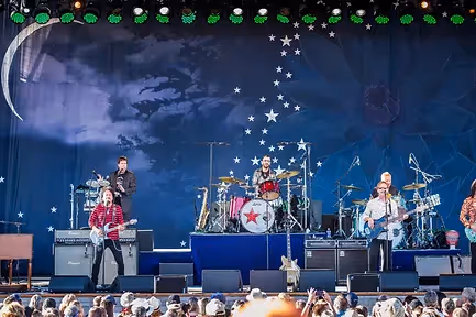 band performing on stary stage