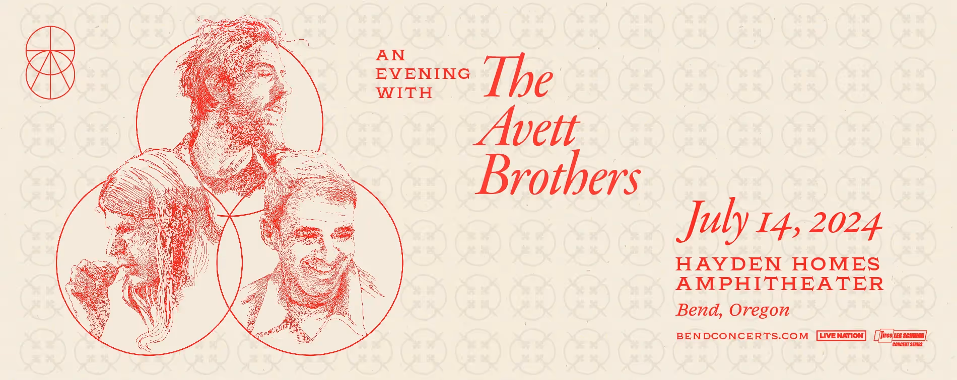 An Evening With The Avett Brothers 2024 Tour Announcement for Hayden Homes Amphitheater