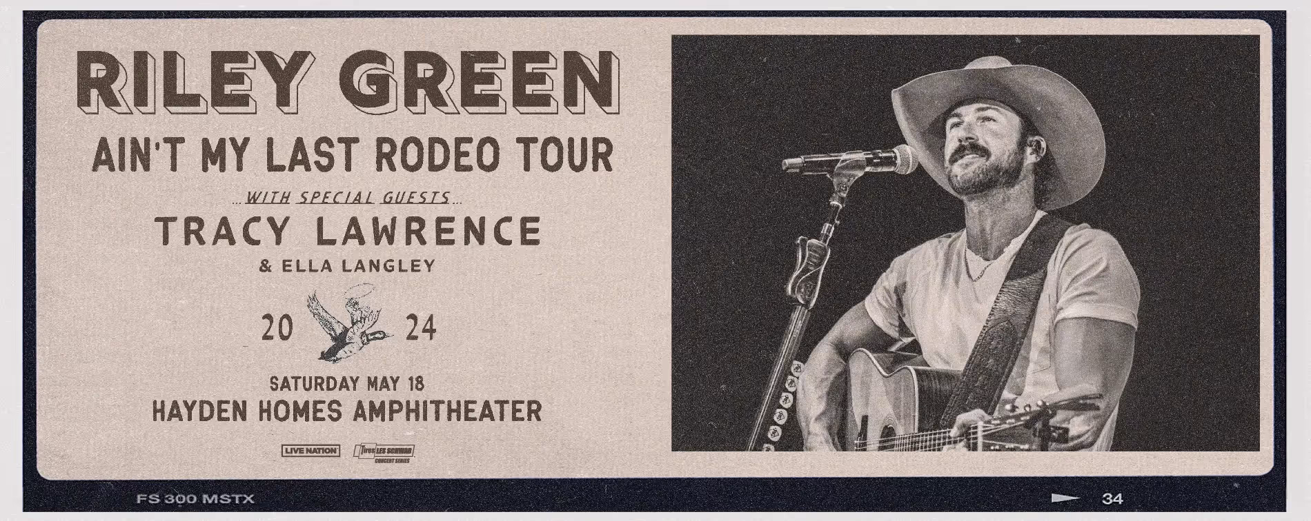 Riley Green 2024 Tour Announcement for Hayden Homes Amphitheater