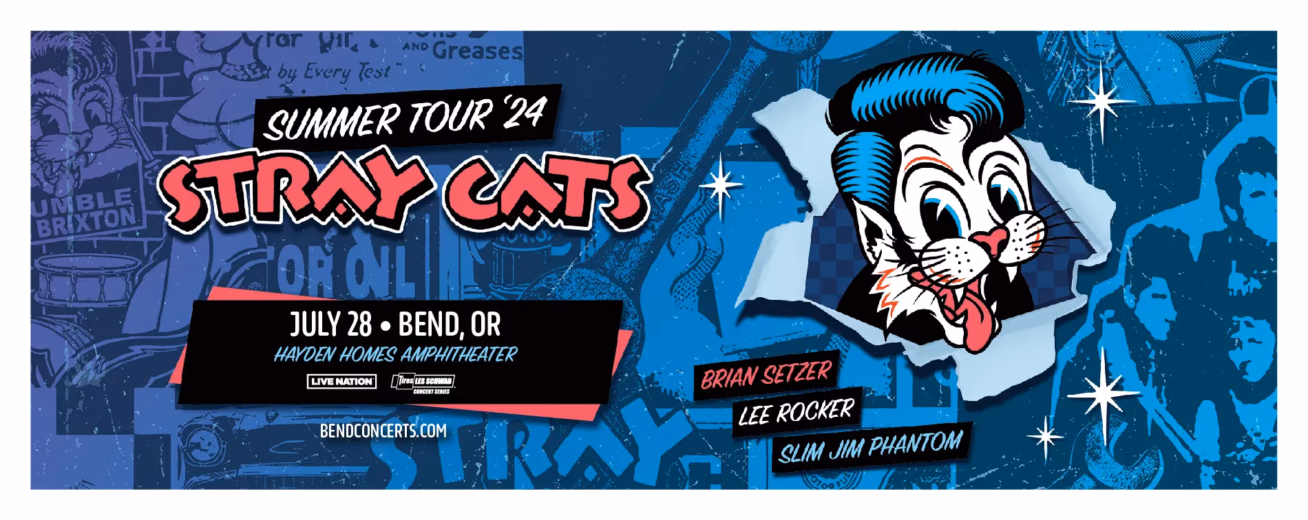 Stray Cats Summer 2024 Tour Announcement for Hayden Homes Amphitheater