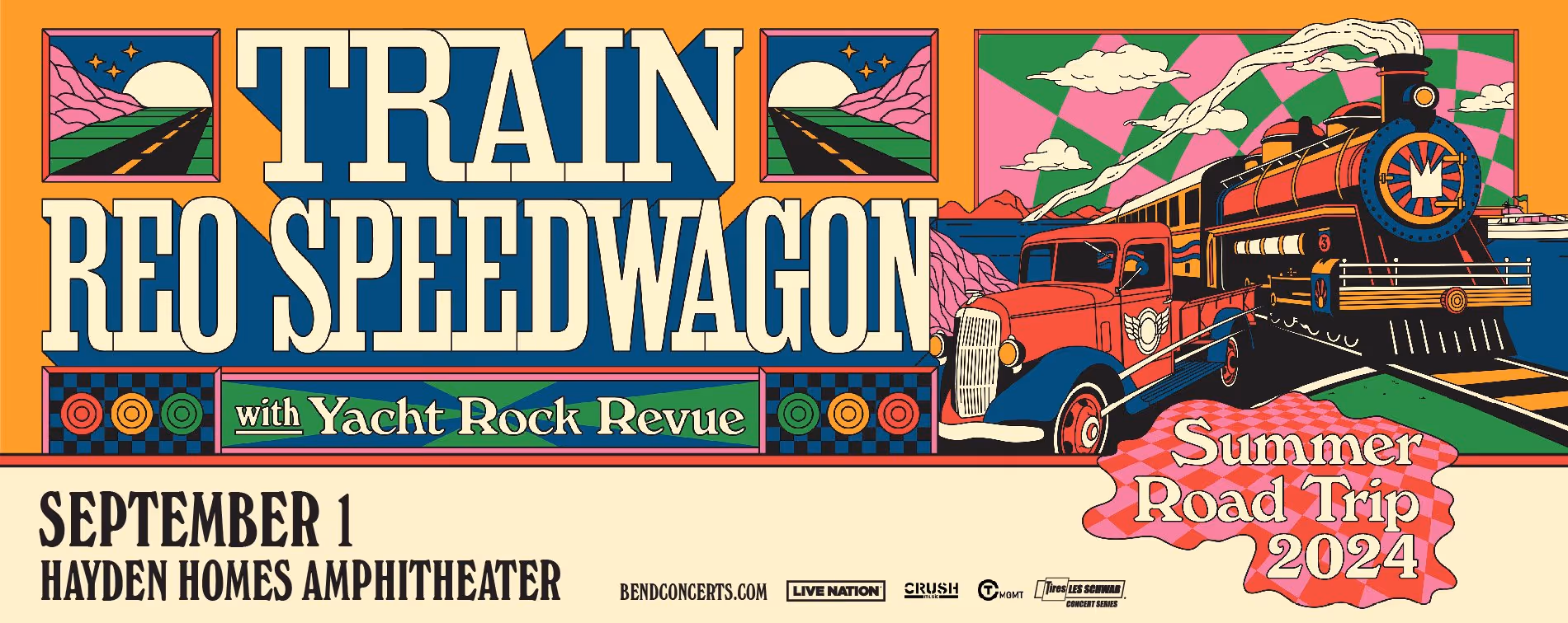 Train and REO Speedwagon 2024 Tour Hayden Homes Amphitheater Bend Oregon