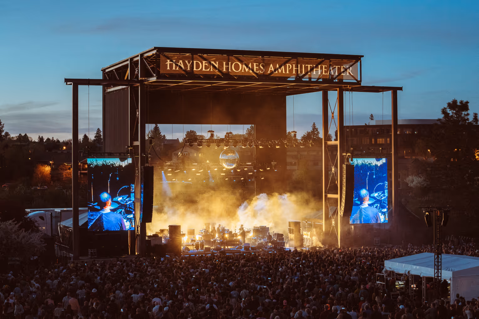 LCD Soundsystem performing at Hayden Homes Amphitheater in Bend, Oregon in 2022. Photo by Tim Kane