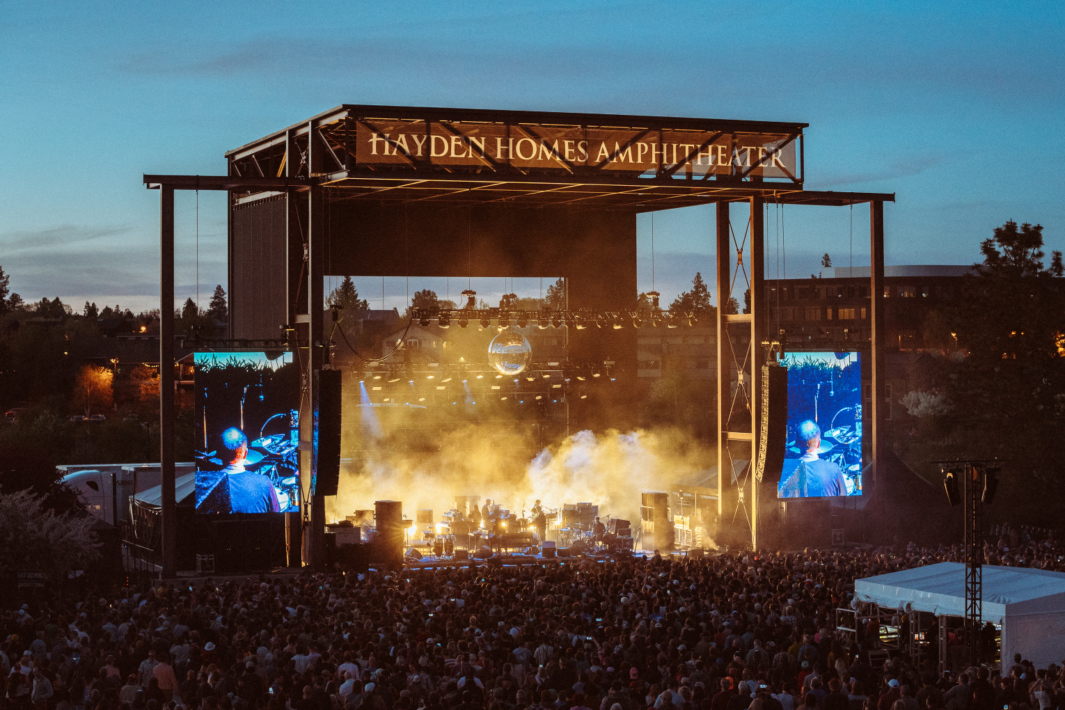 LCD Soundsystem performing at Hayden Homes Amphitheater in Bend, Oregon in 2022. Photo by Tim Kane