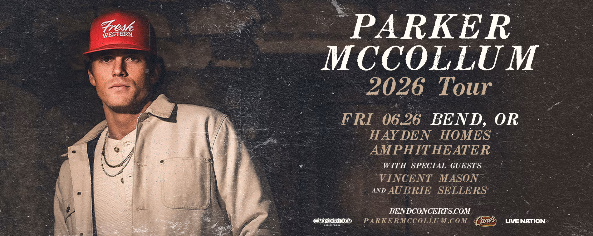 Parker McCollum plays Hayden Homes Amphitheater in Bend, Oregon Friday, June 26.