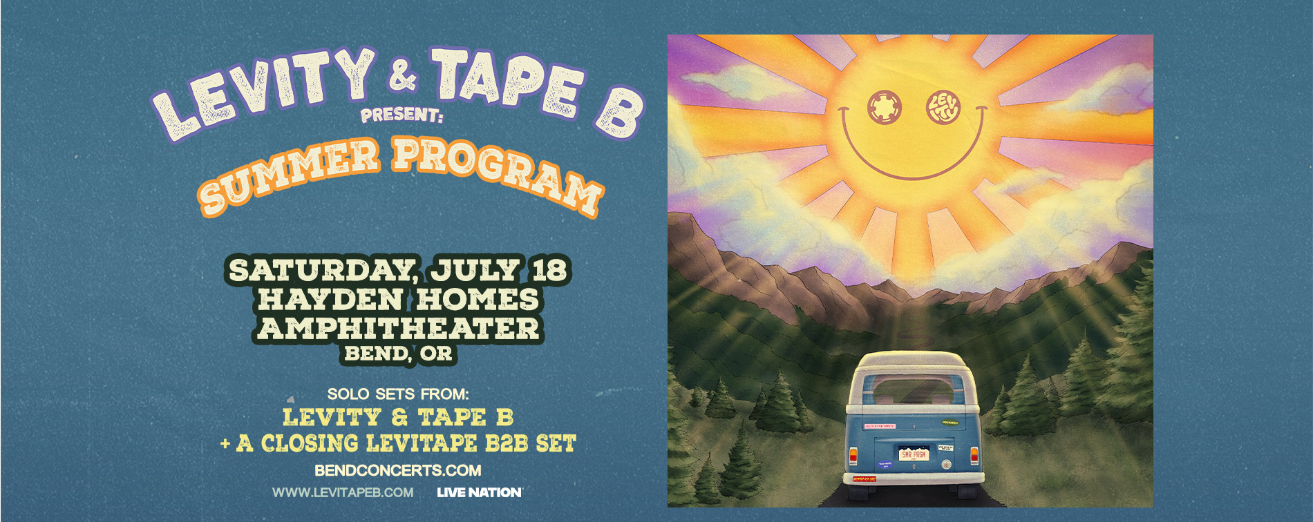 Levity x Tape B perform at Hayden Homes Amphitheater Saturday, July 18 in Bend, Oregon