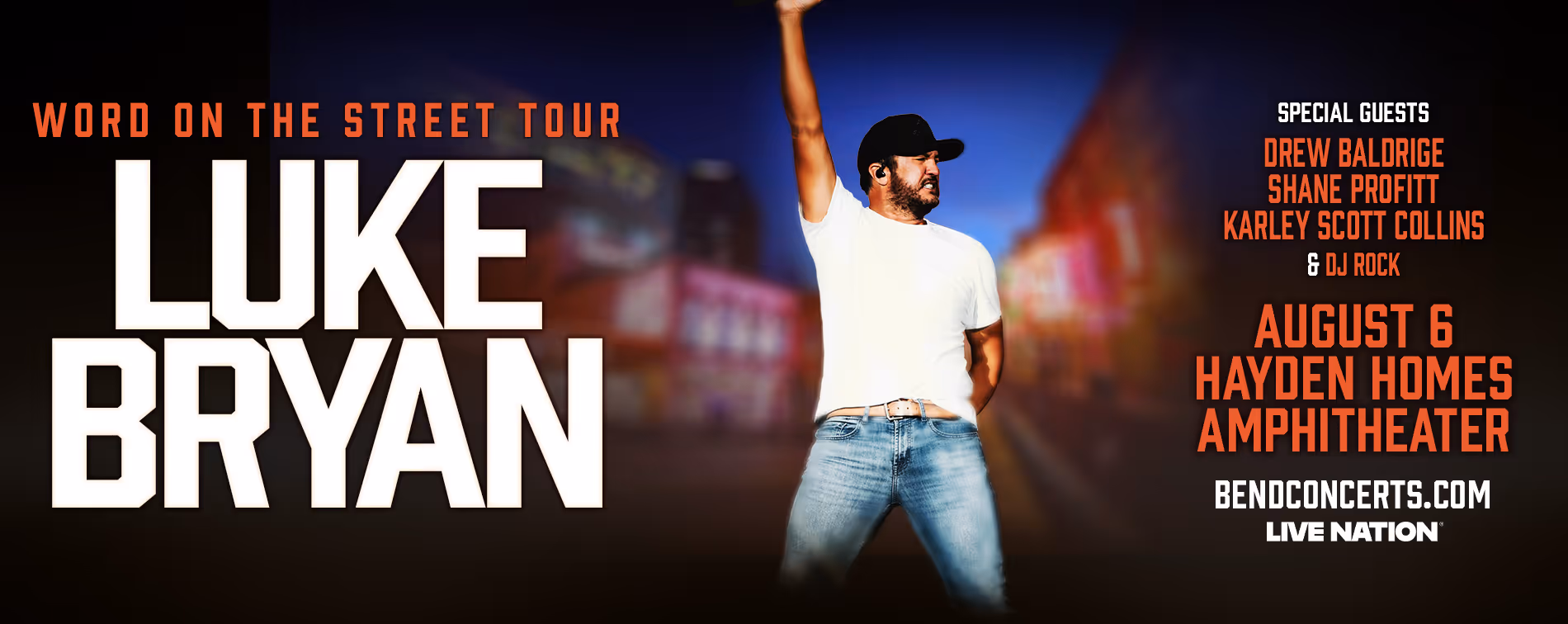 Luke Bryan plays Hayden Homes Amphitheater in Bend, Oregon August 6.