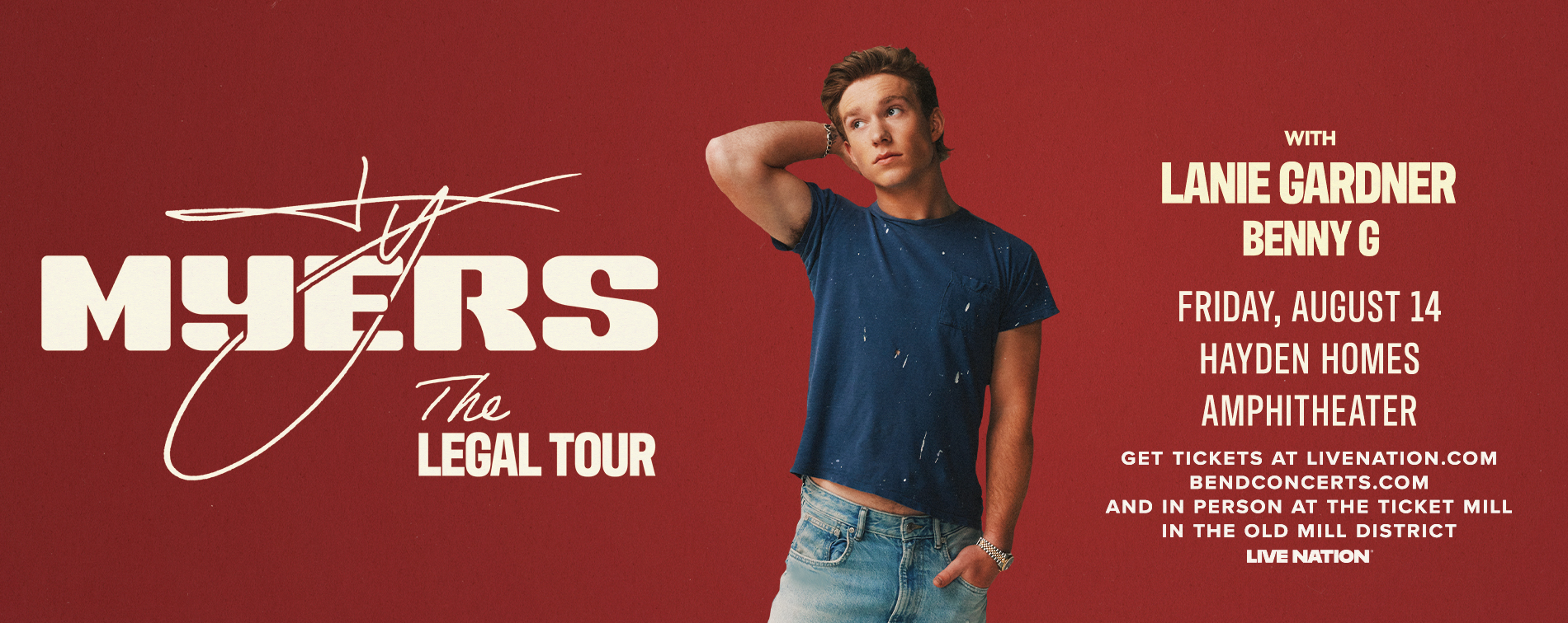 Ty Myers performs Hayden Homes Amphitheater in Bend, Oregon on August 14.