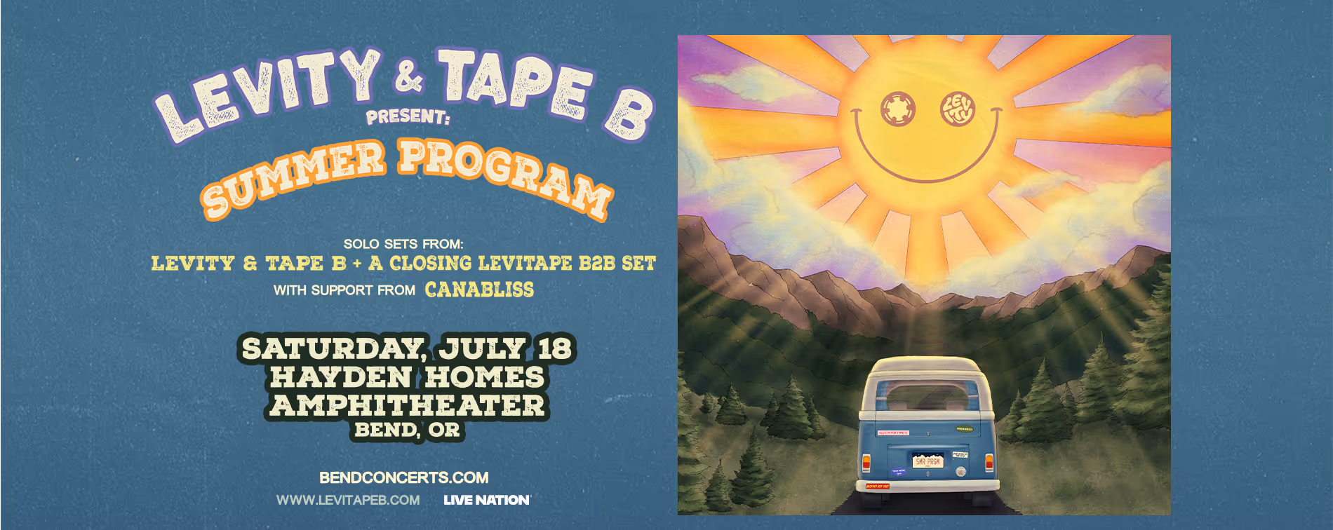Levity x Tape B perform at Hayden Homes Amphitheater Saturday, July 18 in Bend, Oregon