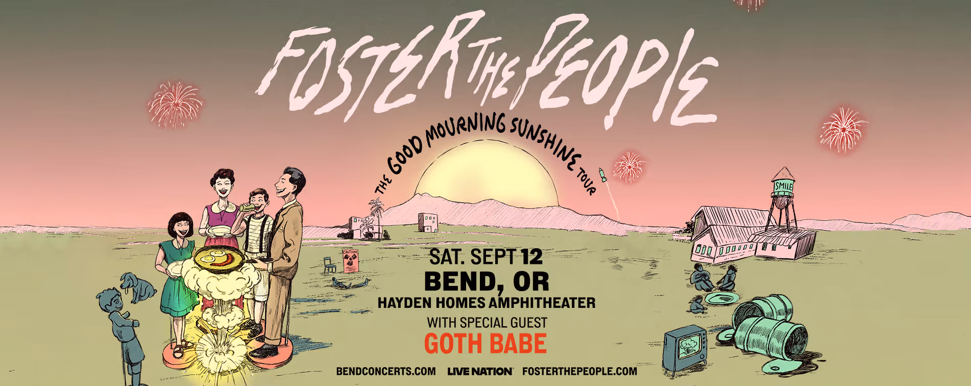 Foster the People play Hayden Homes Amphitheater in Bend, Oregon Saturday, Sept. 12.