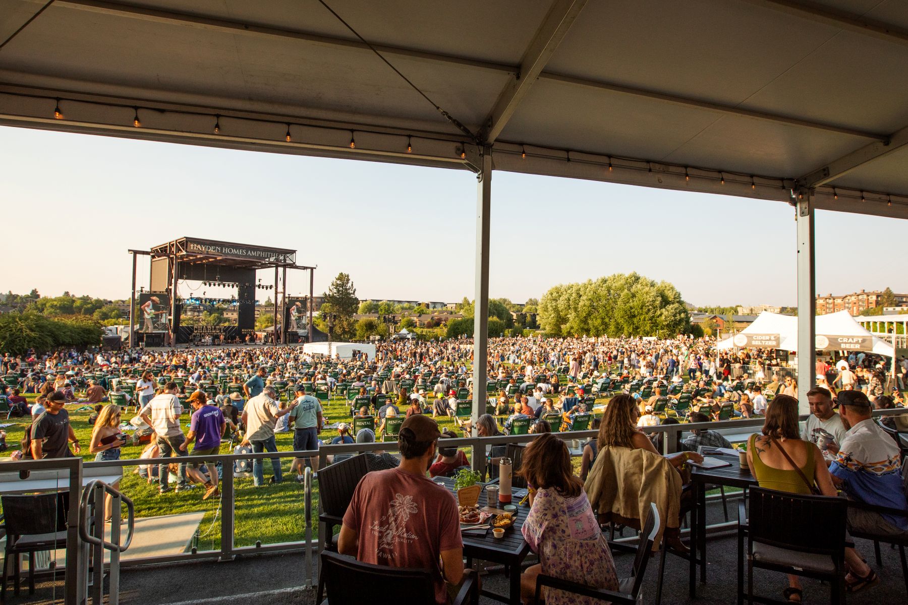 View of Hayden Homes Amphitheater from house left near the side of the Premium Seating on The Deck.
