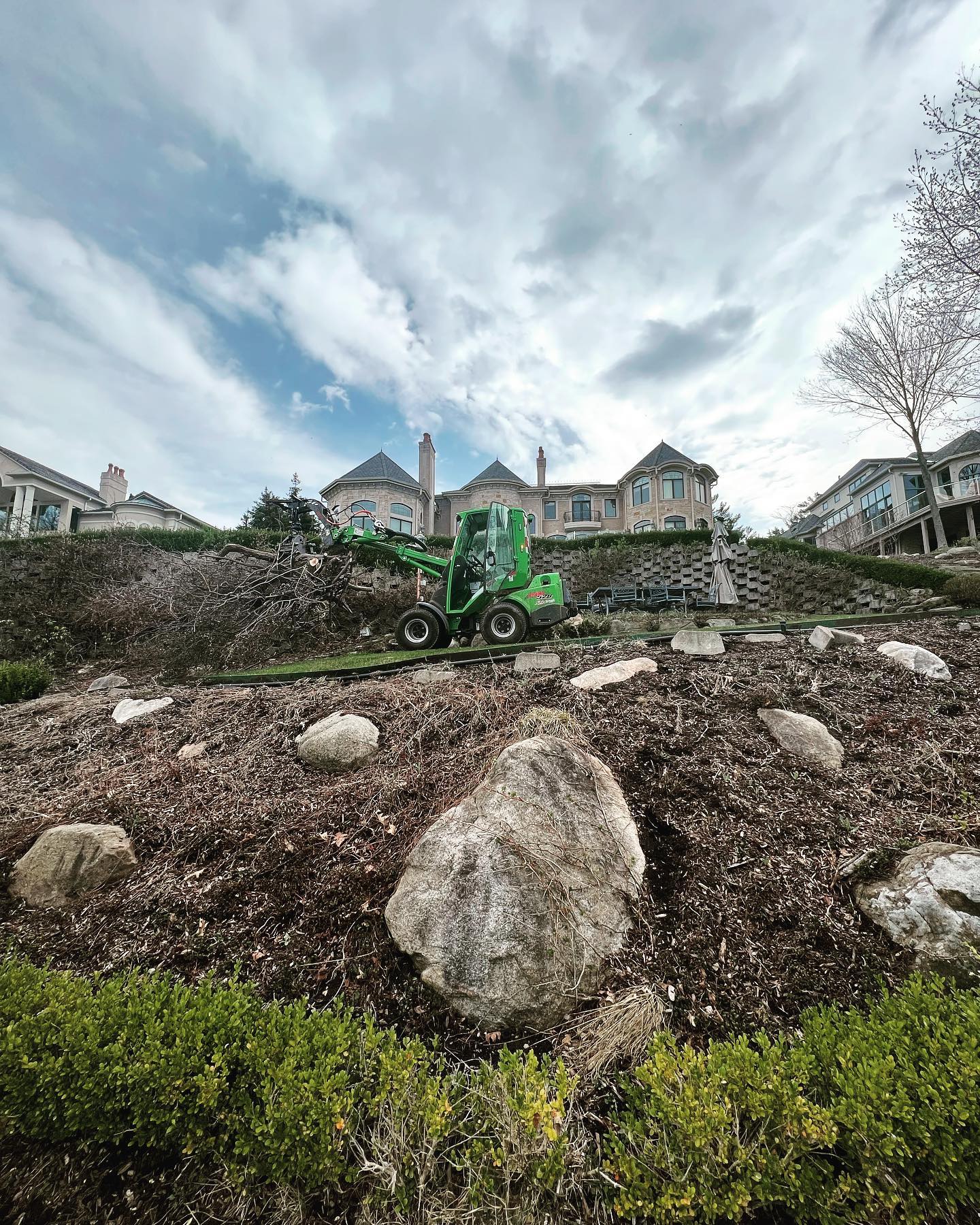 Tree removal crew working at a Livonia, MI property