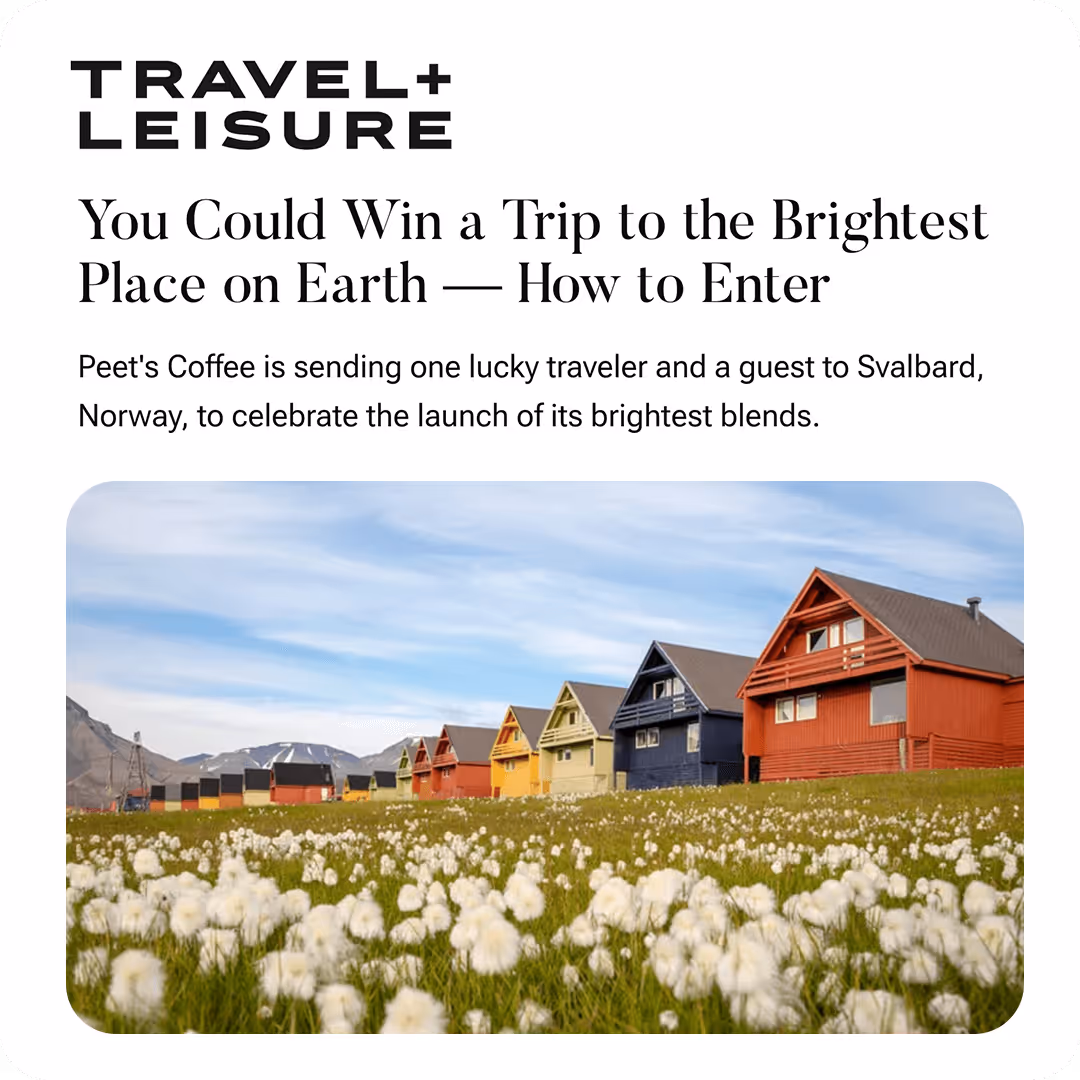 Peets Coffee Article - Travel+ Leisure 