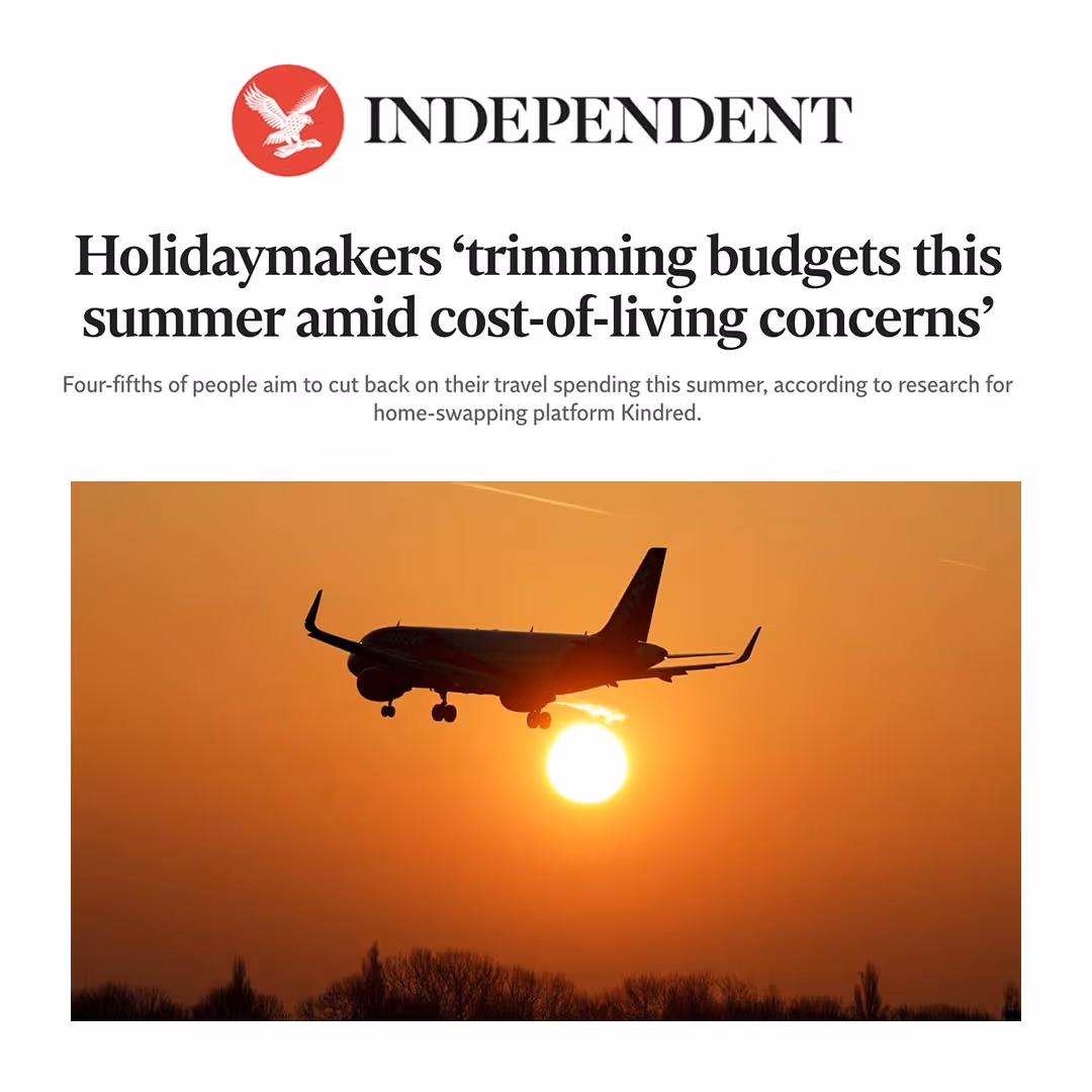 Praytell secured coverage on The Independent for Kindred summer travel data