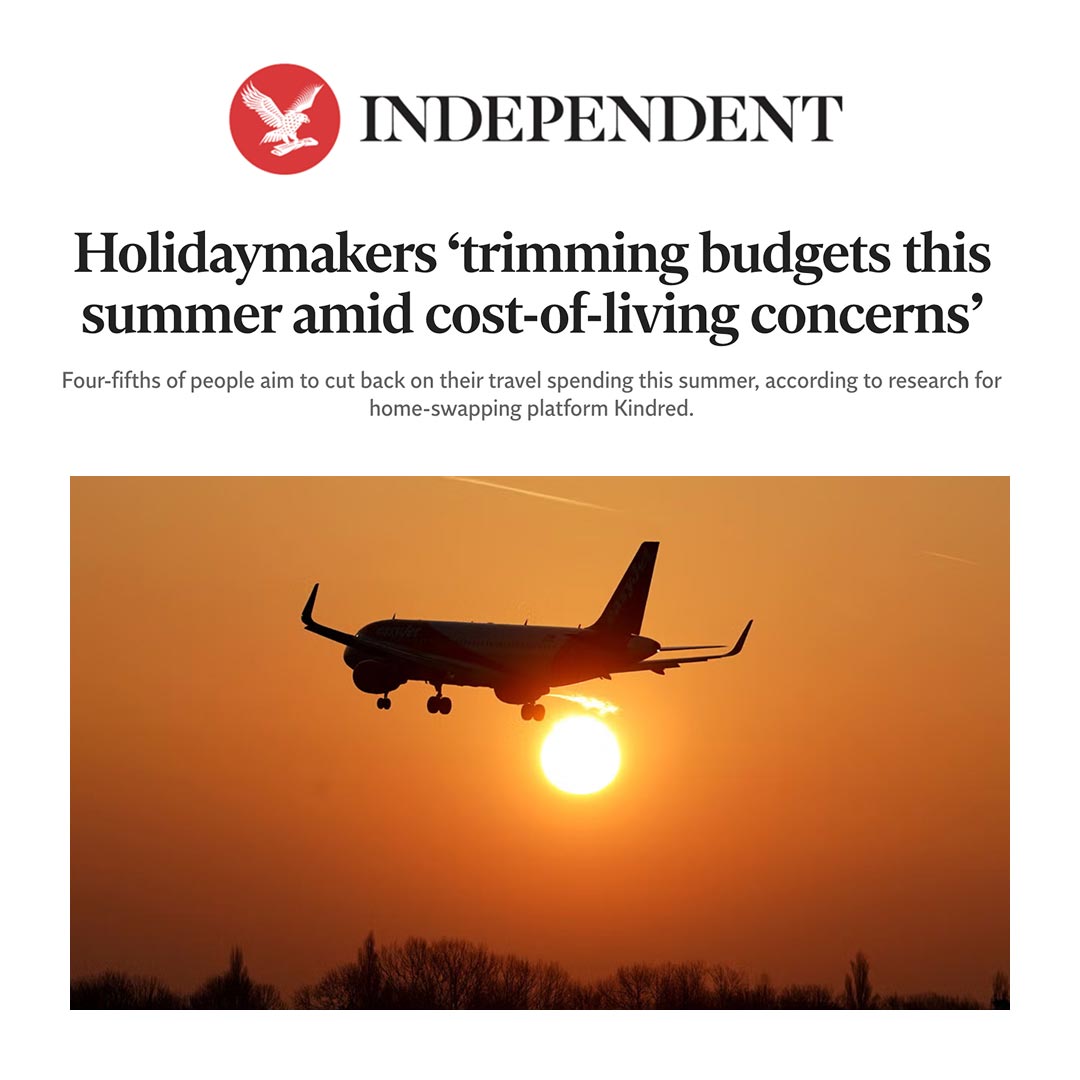 Praytell secured coverage on The Independent for Kindred summer travel data
