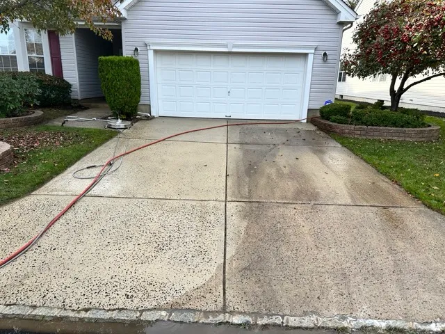 power washed driveway