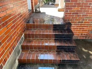 power washed stairs
