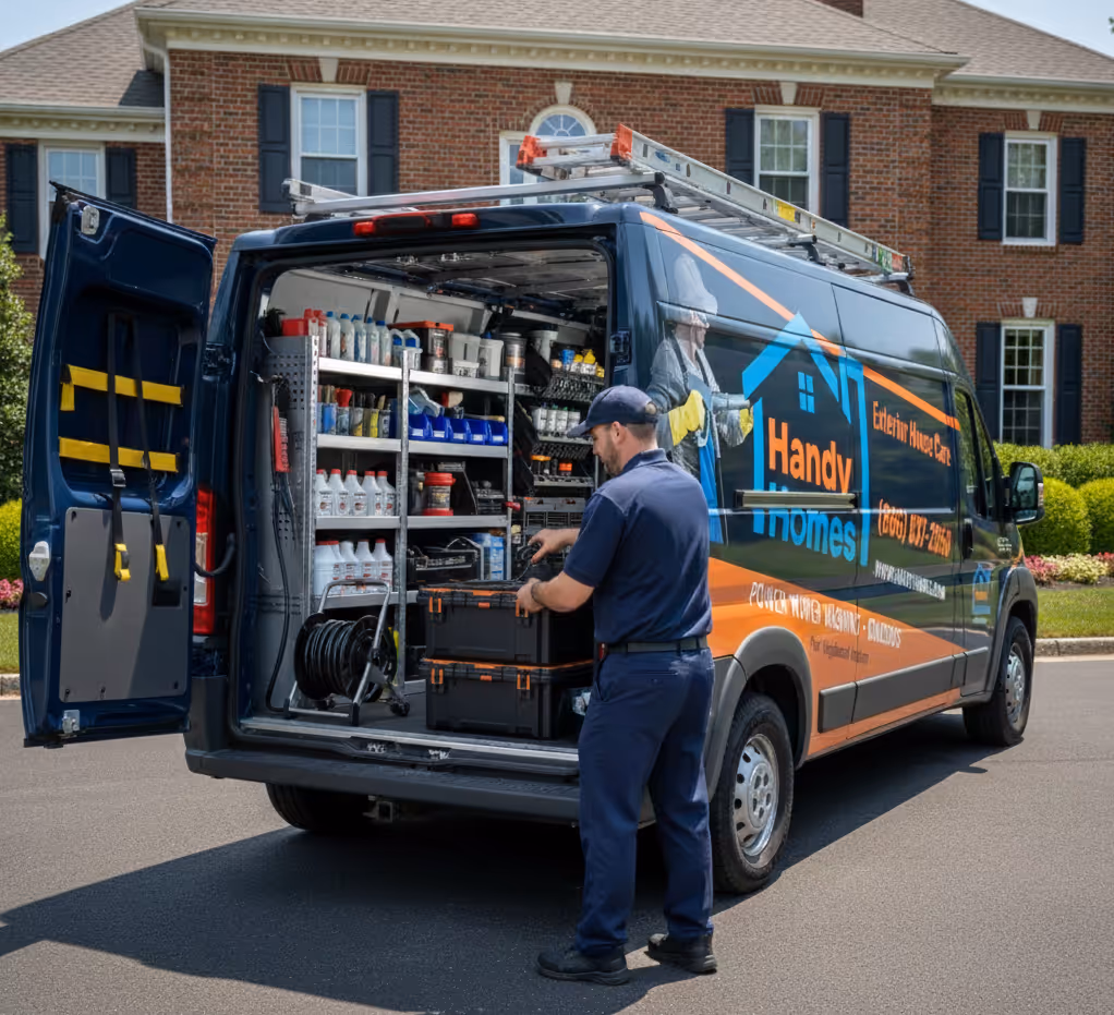 Handyman greeting a homeowner at the front door