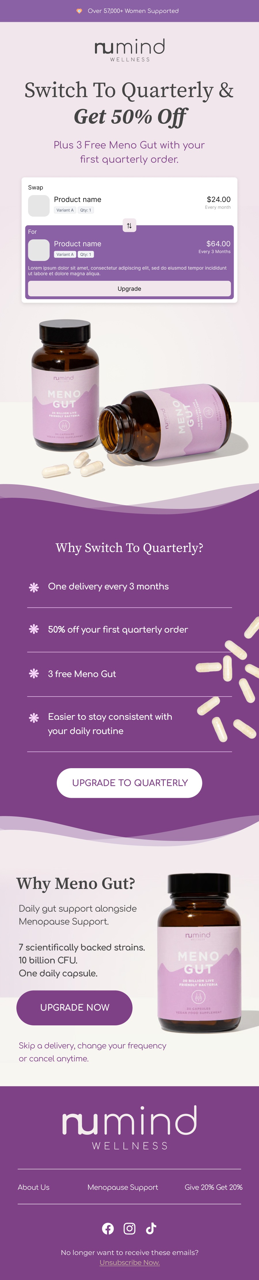 Quarterly upgrade email