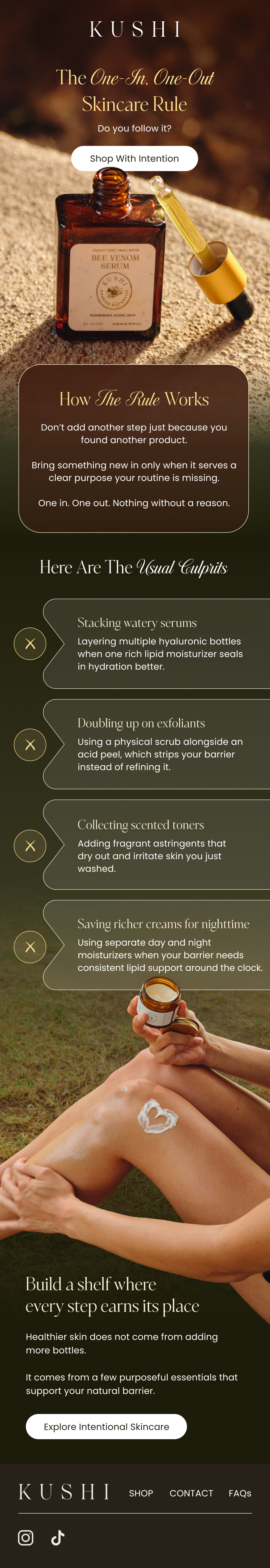 Campaign email: The One-In, One-Out Skincare Rule