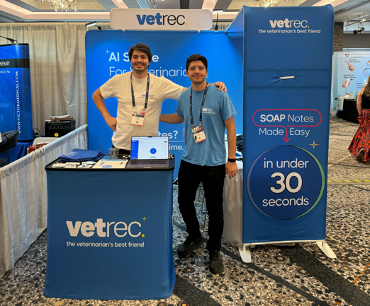 David and Kevin in front of booth at PacVet