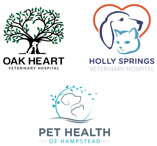 Oak Heart Veterinary Hospital, Holly Springs Veterinary Hospital and Pet Health of Hapstead logos