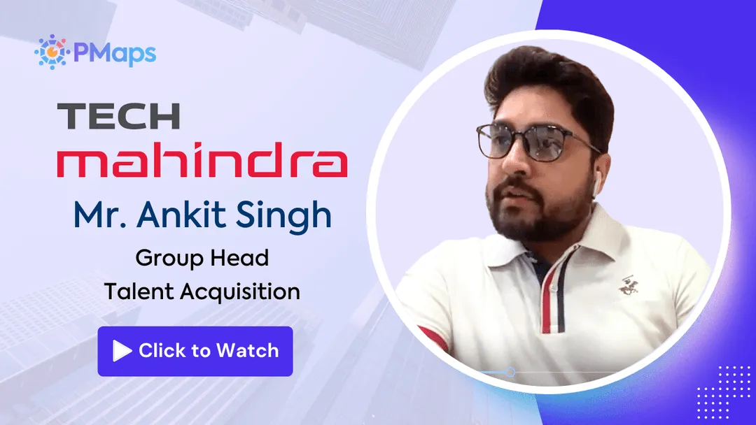 Portrait of Mr. Ankit Singh, Group Head Talent Acquisition at Tech Mahindra, wearing glasses and a white polo shirt with earphones.