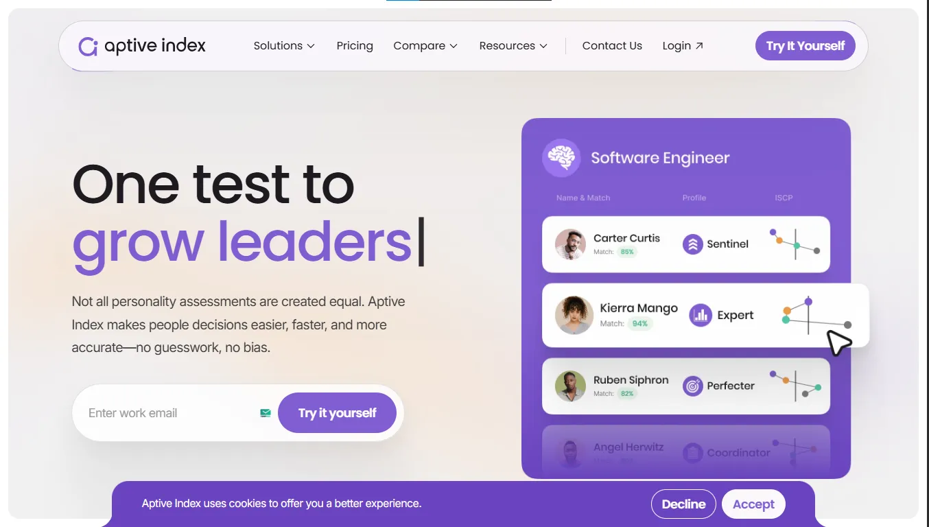 Aptive Index Homepage