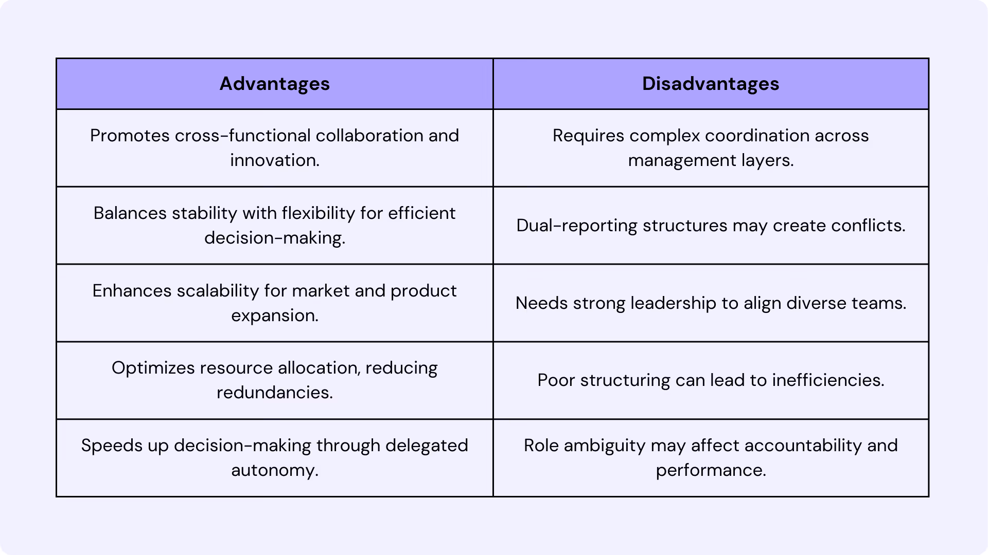 Advantages and Disadvantages of a Hybrid Organizational Structure