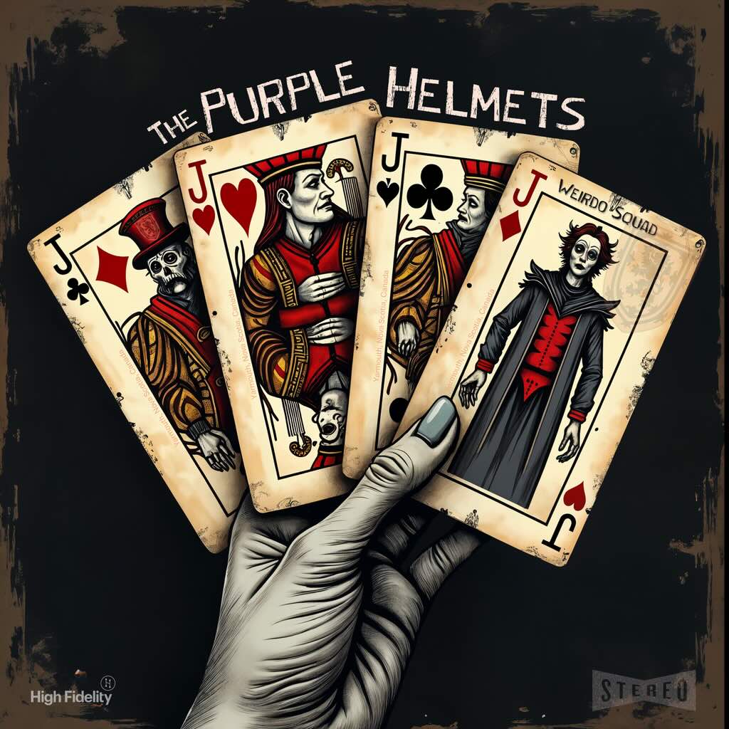 the purple Helmet, "Weirdo Squad" single cover art