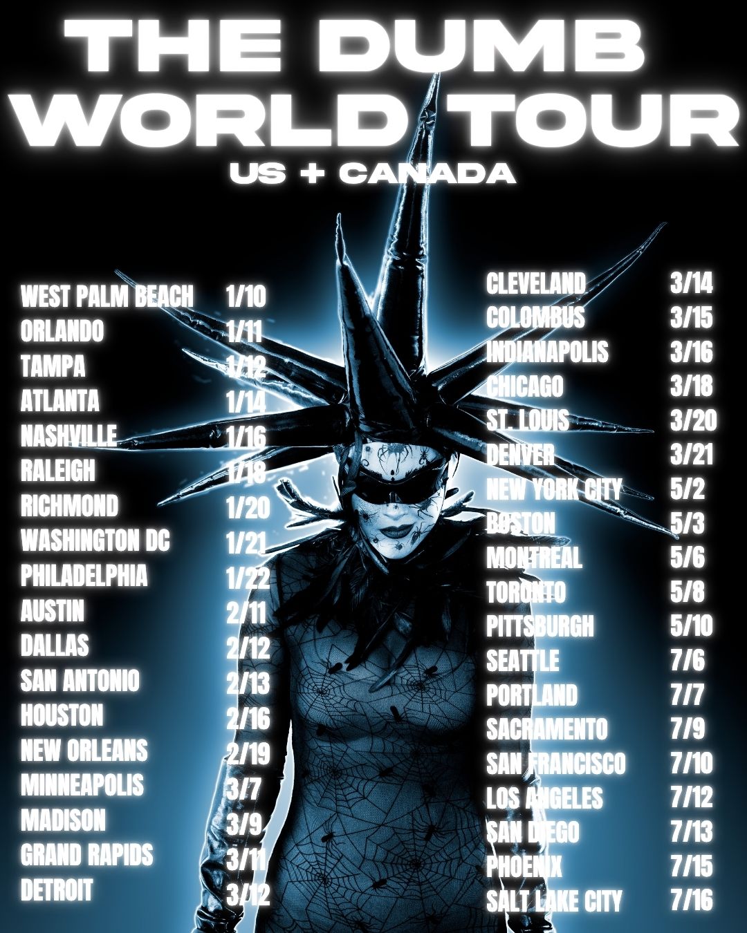 EMM, The Dumb World Tour US + Canada, Official Poster