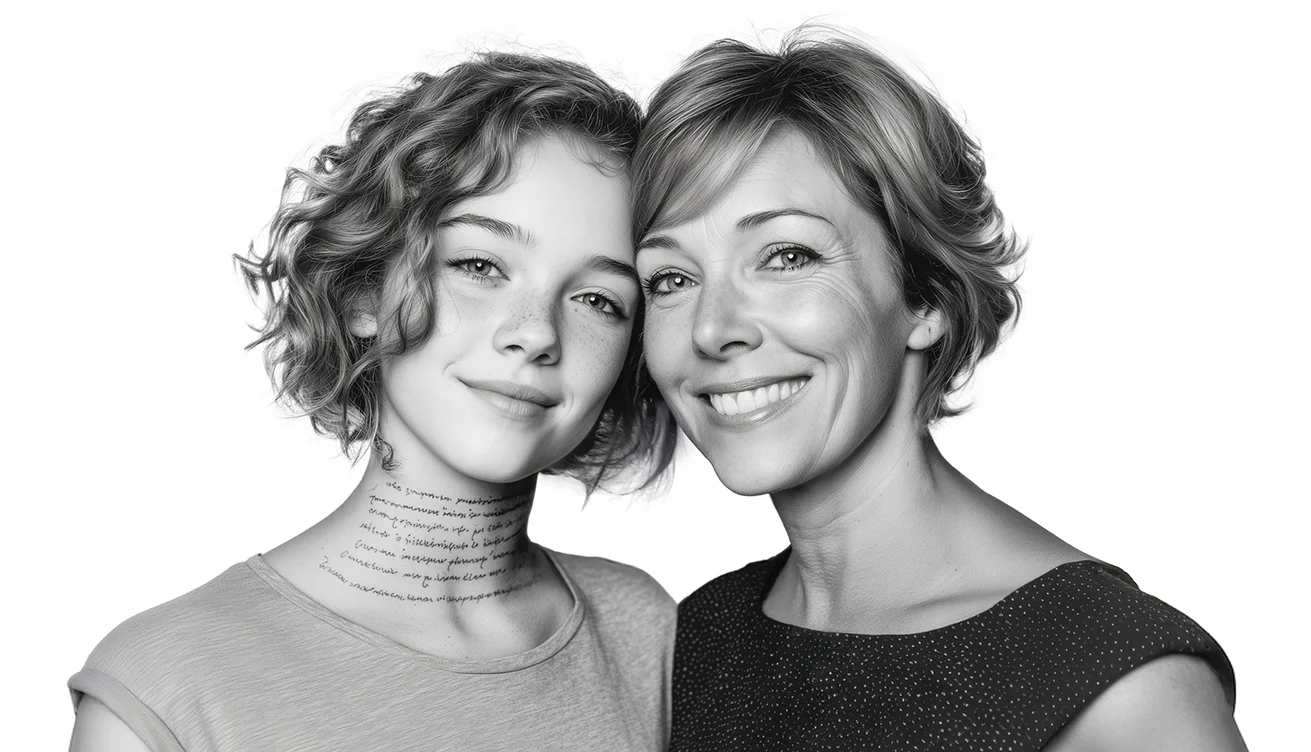 mother & daughter happy together