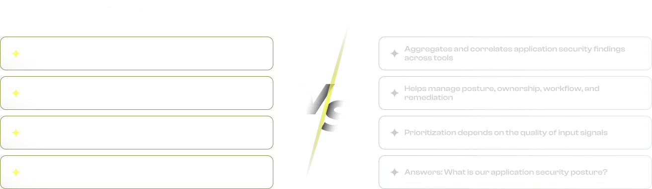 Comparison between a traditional application security tool and Synk, showing features and benefits of each side.