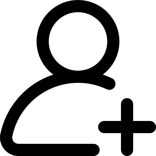 Eine Person mit einem Plus-Symbol auf der rechten Seite.