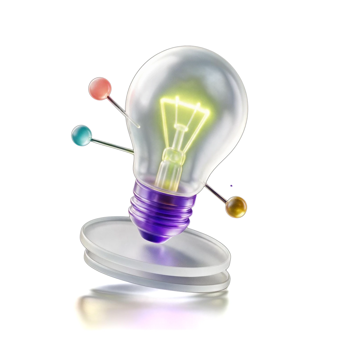 3D frosted glass light bulb with ideas around it, MPiFY services