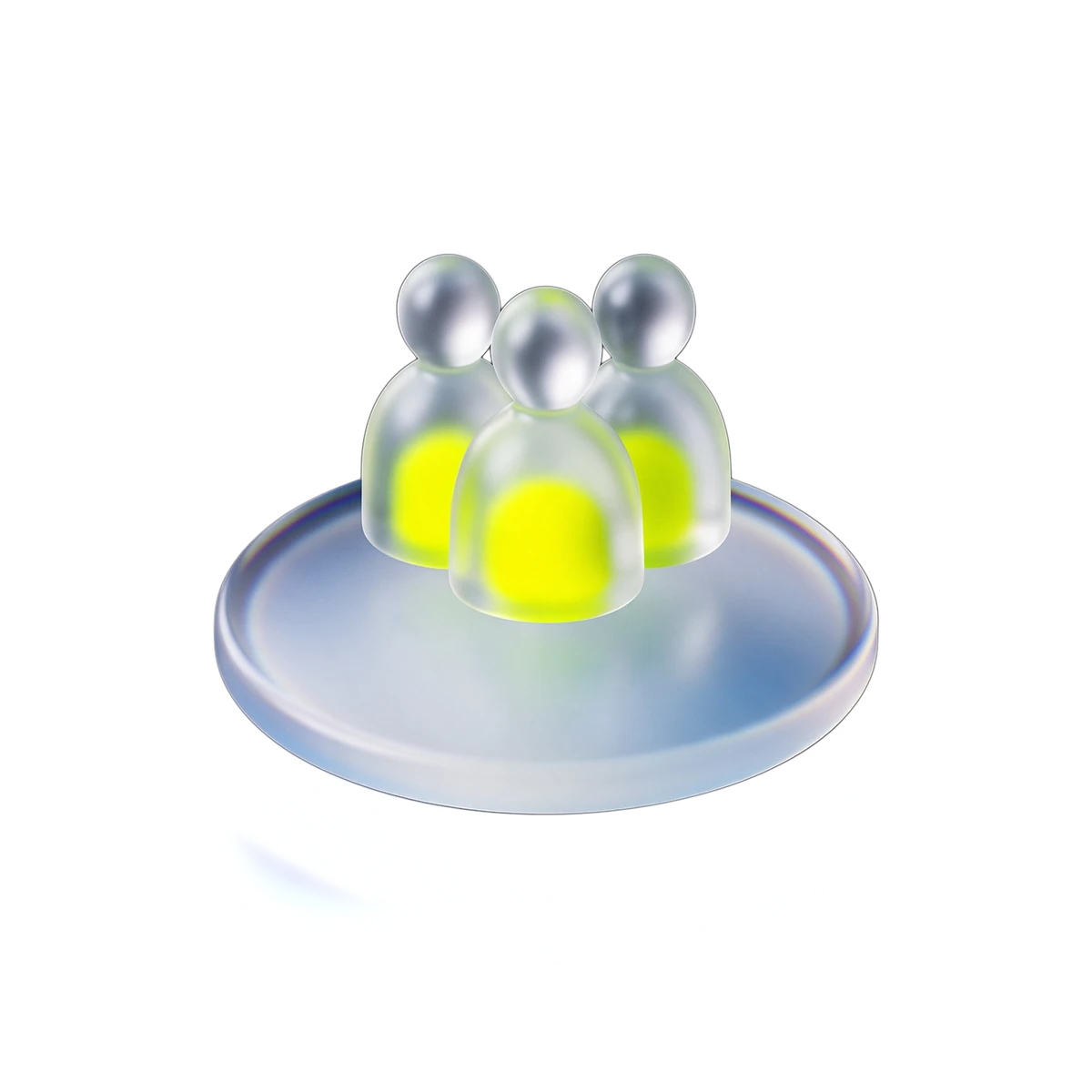 3D frosted glass figures of a team, the MPiFY team