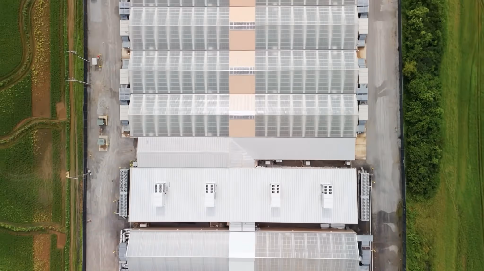 Aerial view of BOLD Team cannabis cultivation and processing facility in Cotton Plant Arkansas one of the largest in the nation.